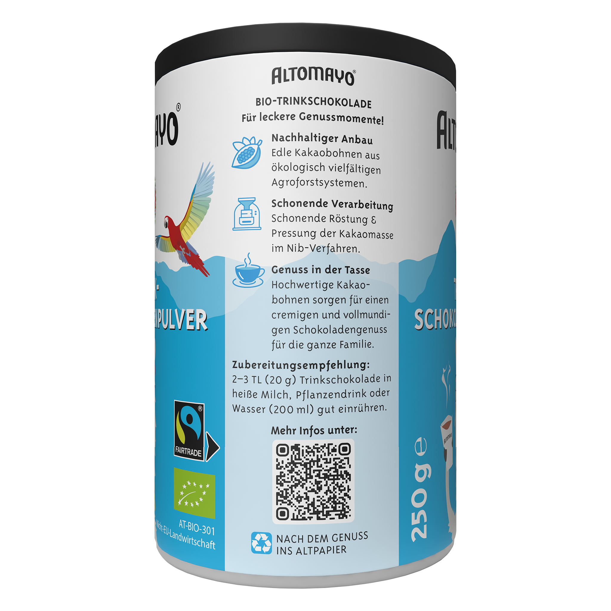 Bio-Fairtrade Trinkschokoladenpulver, Pulver, 250 g