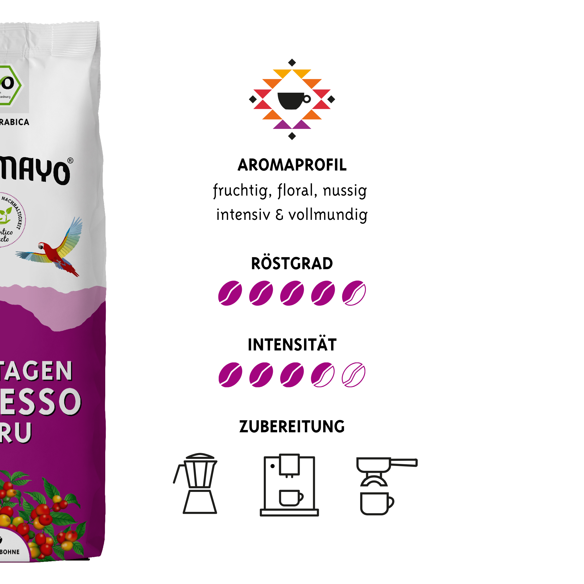 Bio Plantagen Espresso, Bohnen, 8 x 250 g