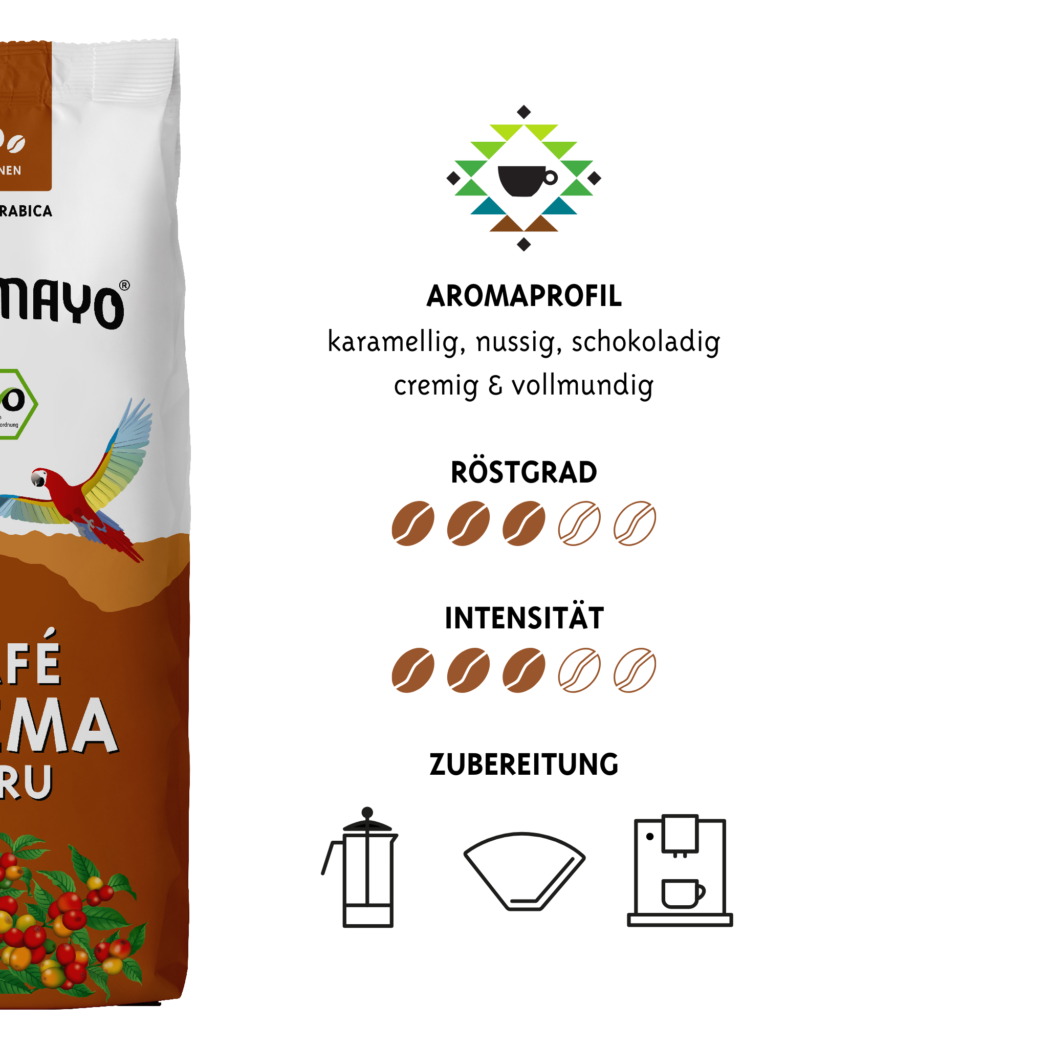 Bio Café Crema, Bohnen, 250 g