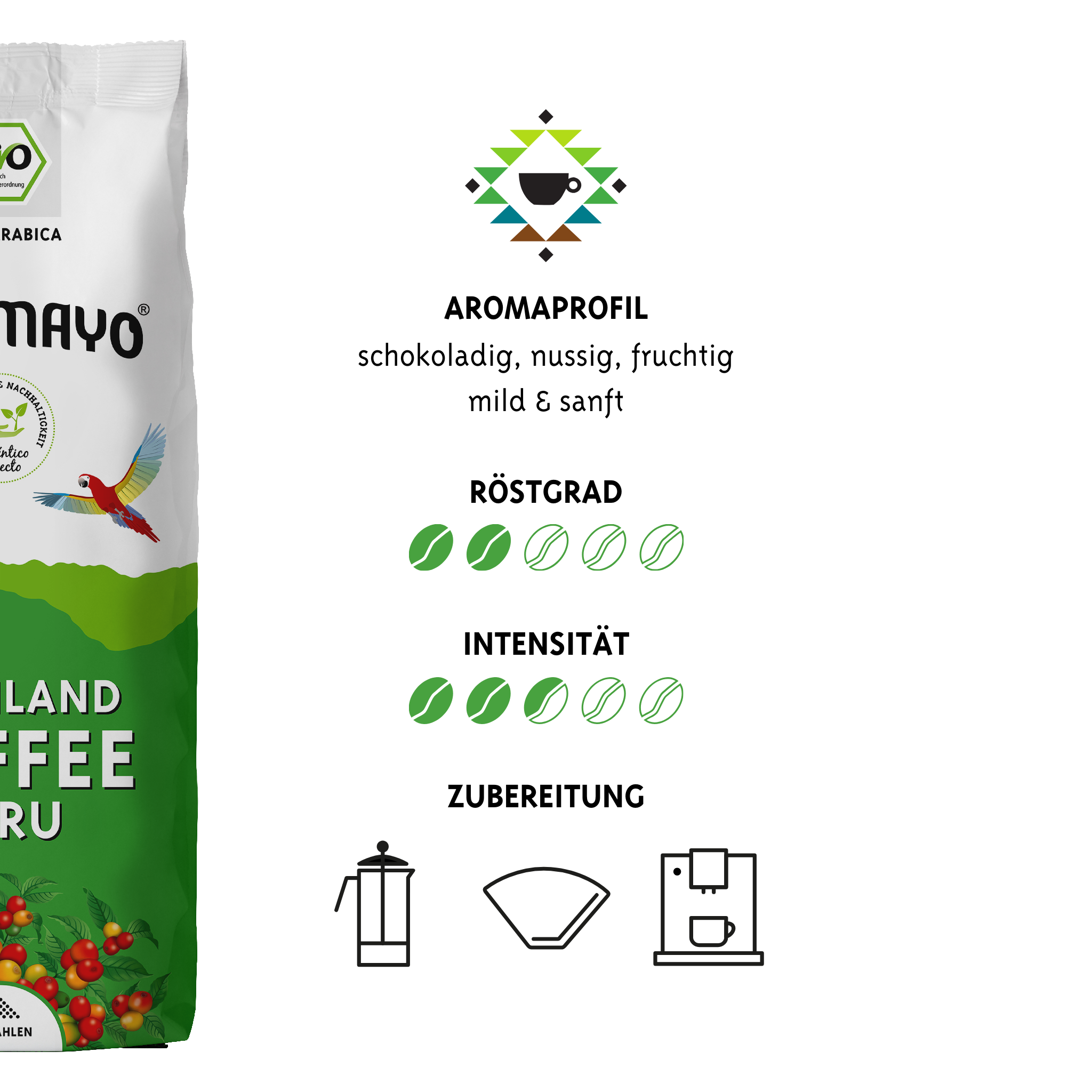 Bio Hochland Kaffee, gemahlen, 10 x 500 g
