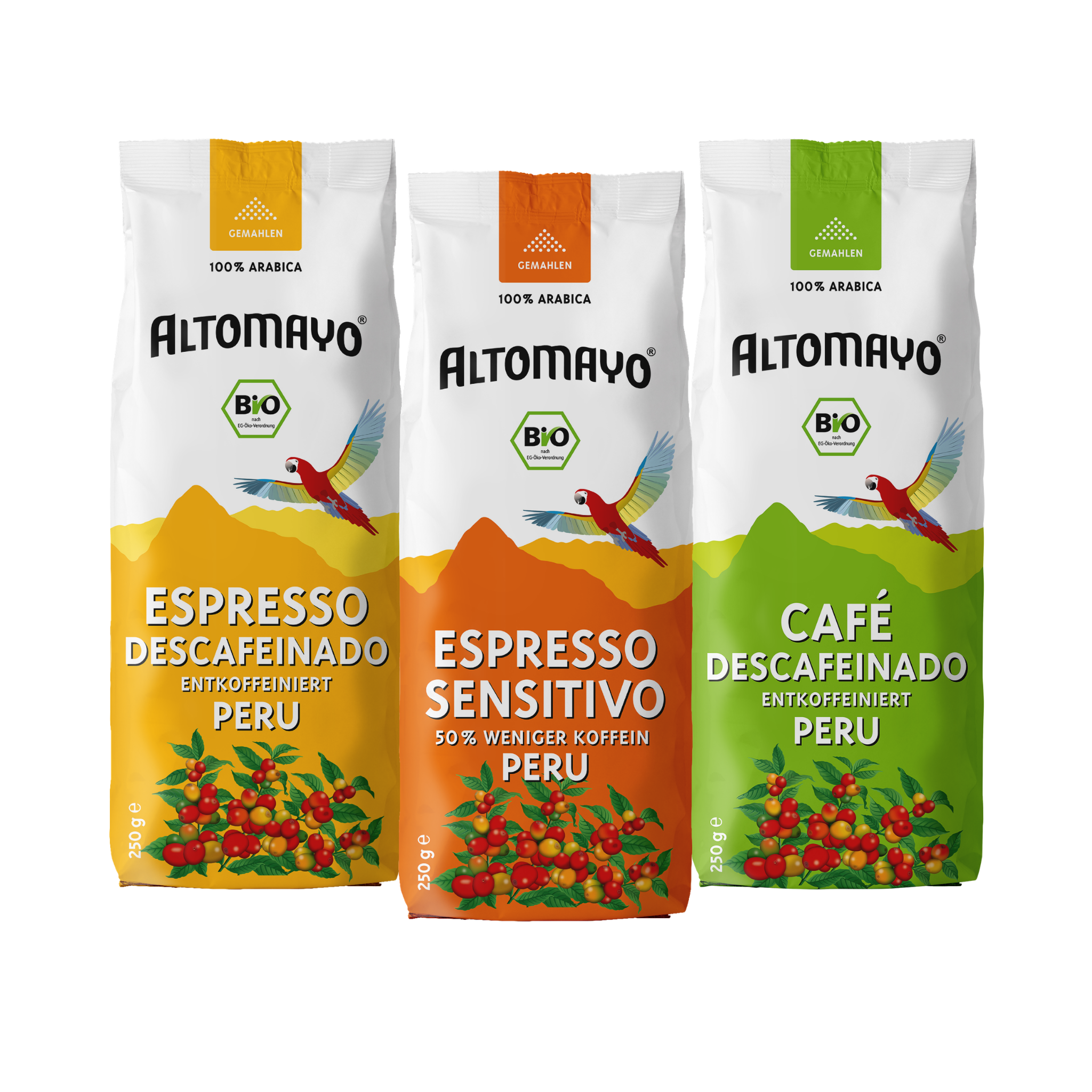 Probierset Espresso & Filterkaffee Entkoffeiniert, gemahlen, 250 g