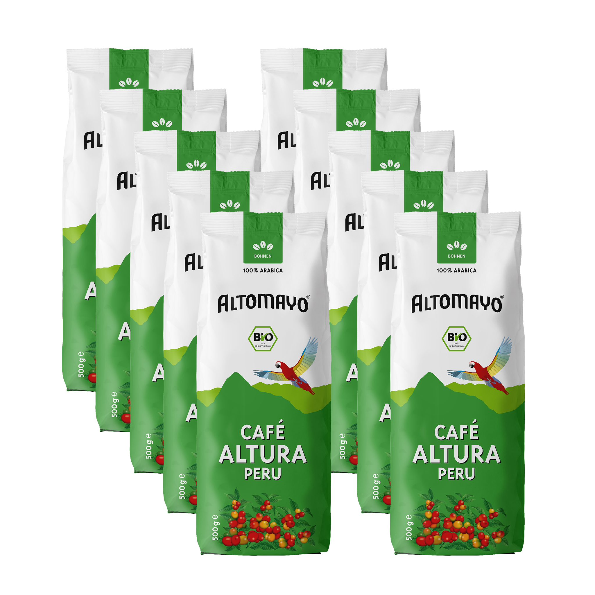 Organic Café Altura, beans, 10 x 500g