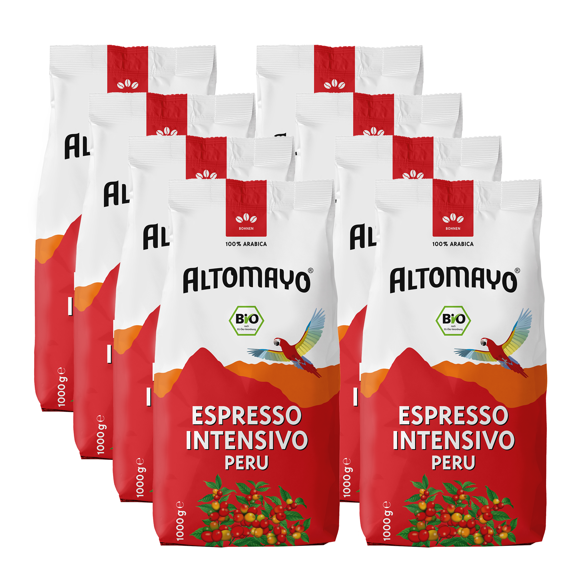 Bio Espresso Intensivo, Bohnen, 8 x 1000 g
