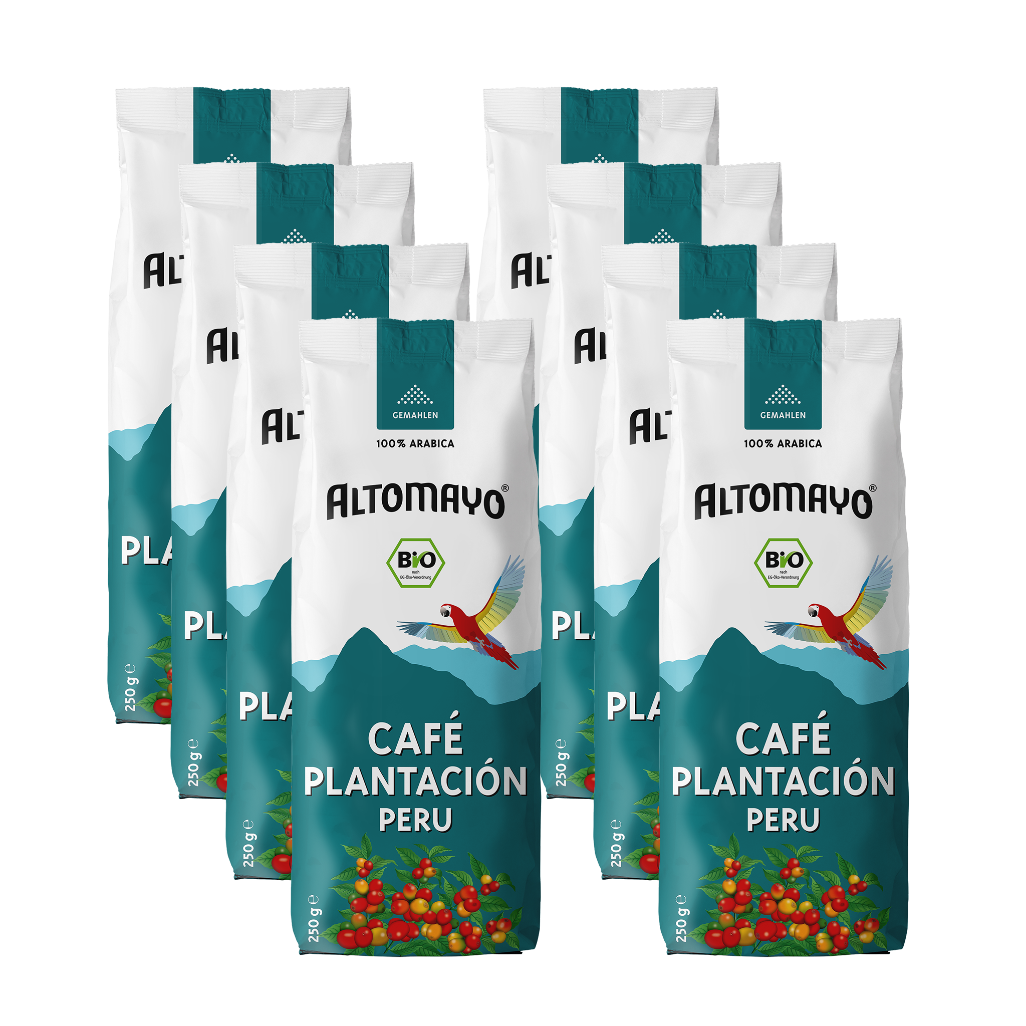 Bio Café Plantación, gemahlen, 8 x 250 g