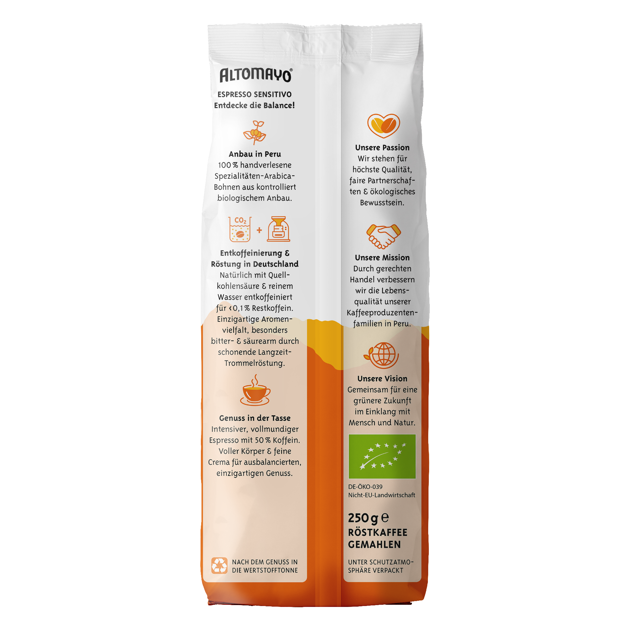 Bio Espresso Sensitivo, gemahlen, 250 g