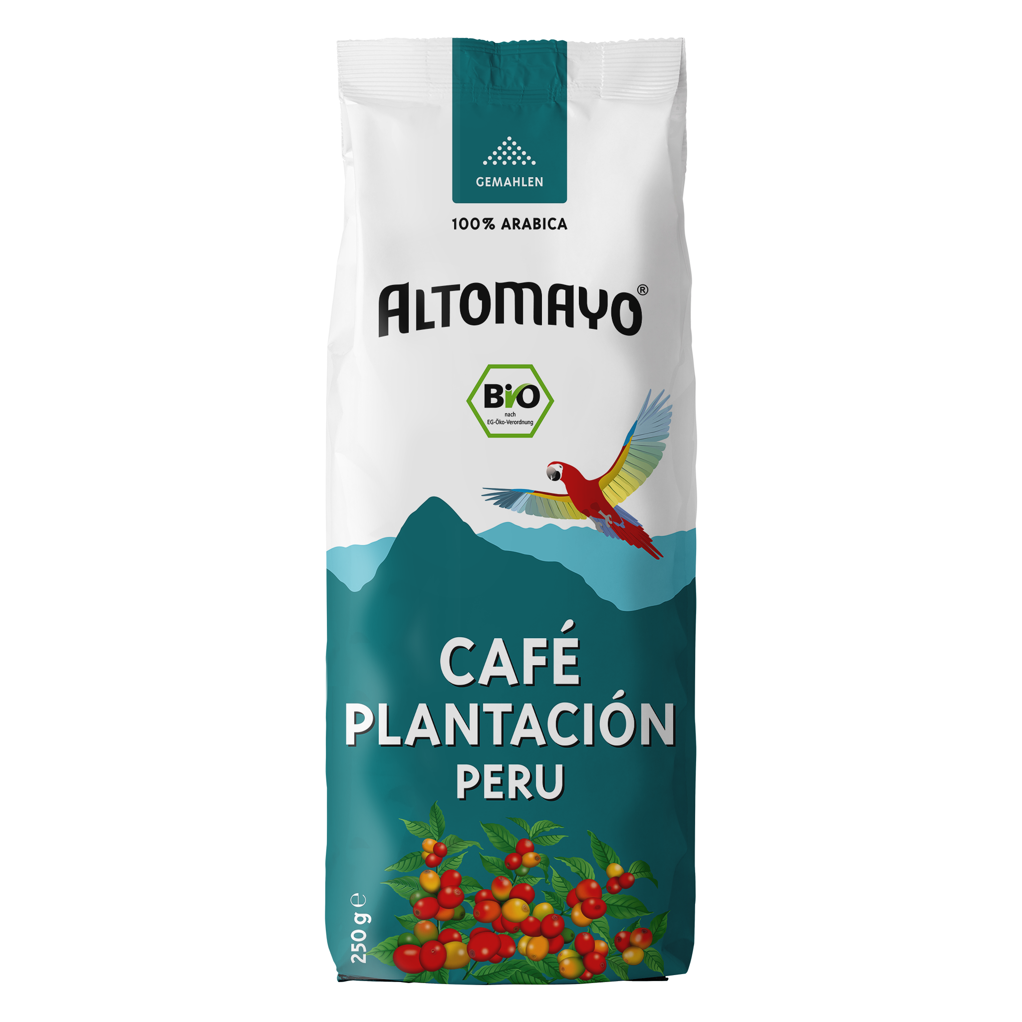 ALTOMAYO Bio Café Plantación gemahlen 250 g Packshot Vorderseite
