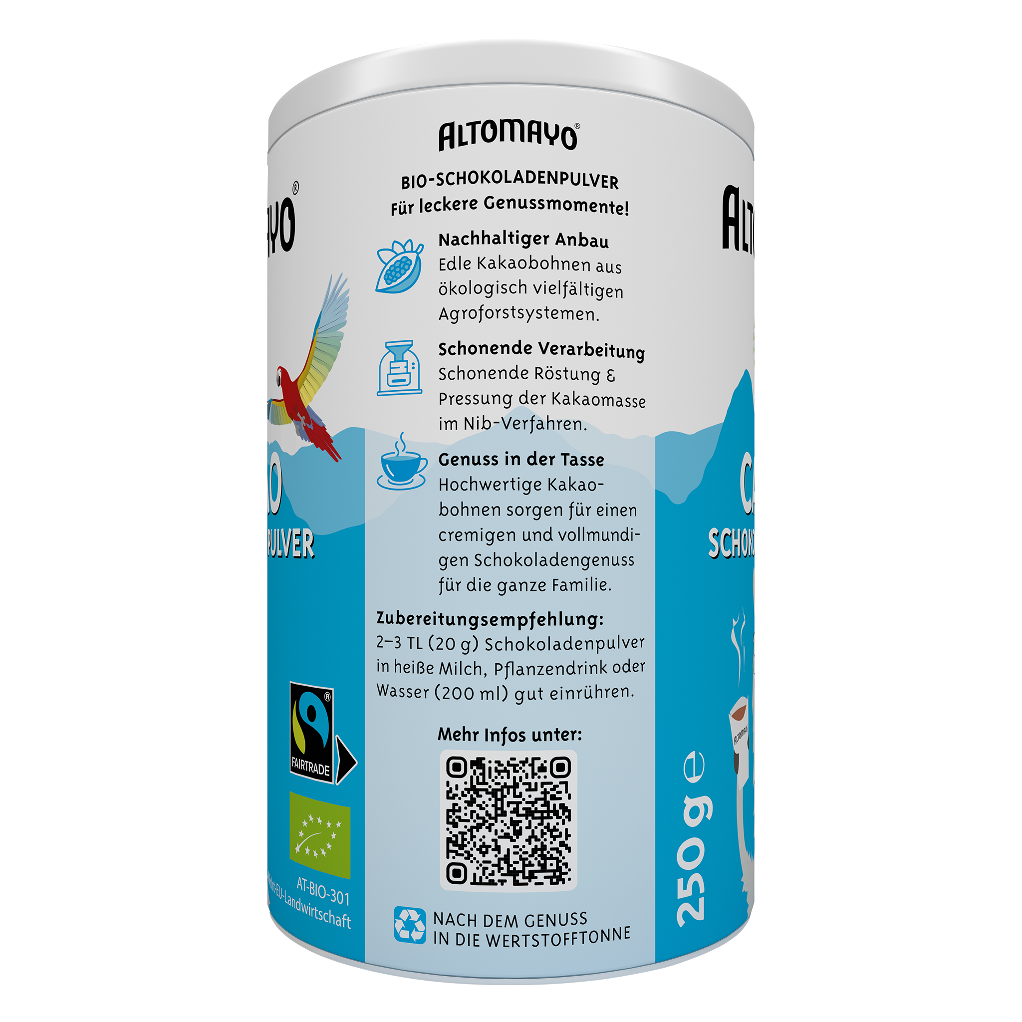 Bio Fairtrade Cacao Schokoladenpulver, Pulver, 250 g