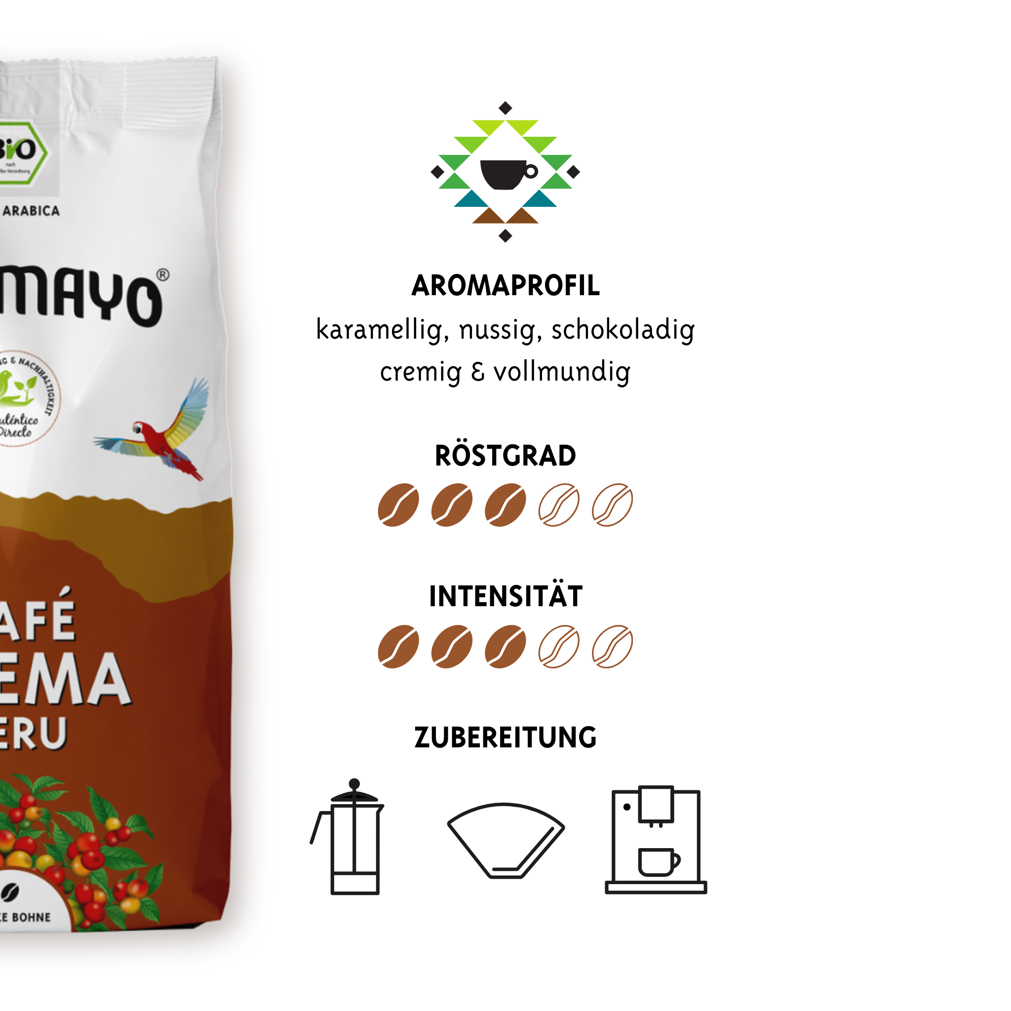 Organic Café Crema, beans, 1000 g