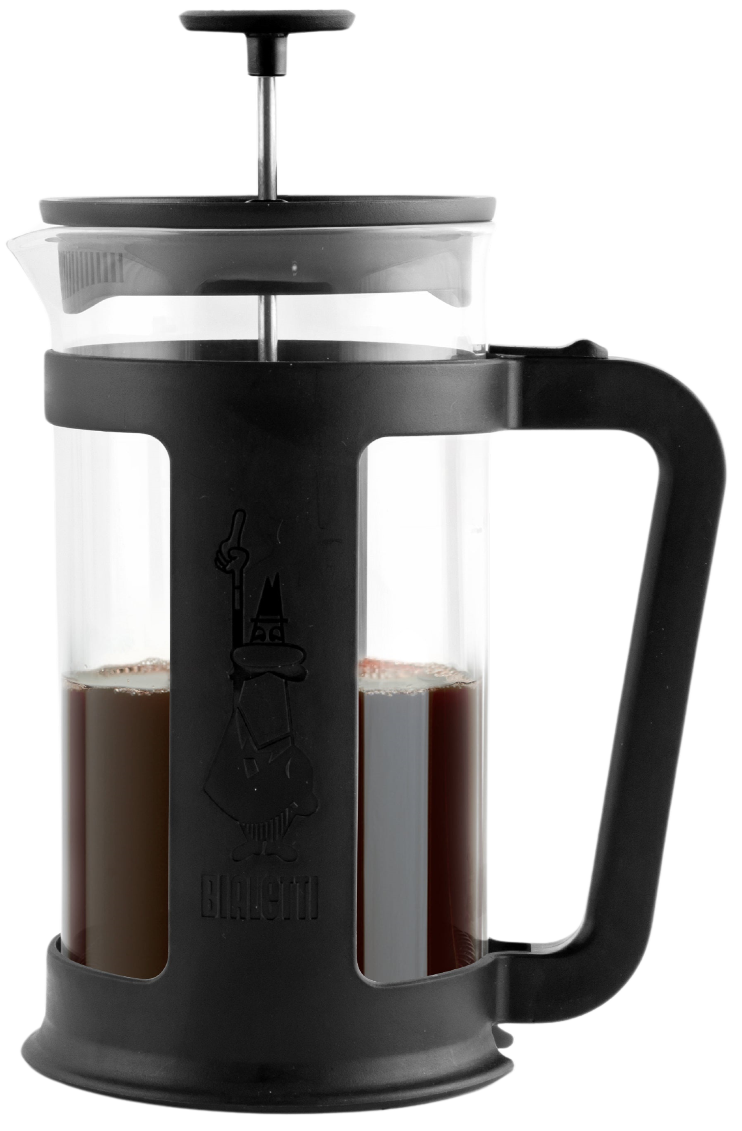 Bialetti French Press "Smart" (0,35 l) Seite geschlossen mit Kaffee