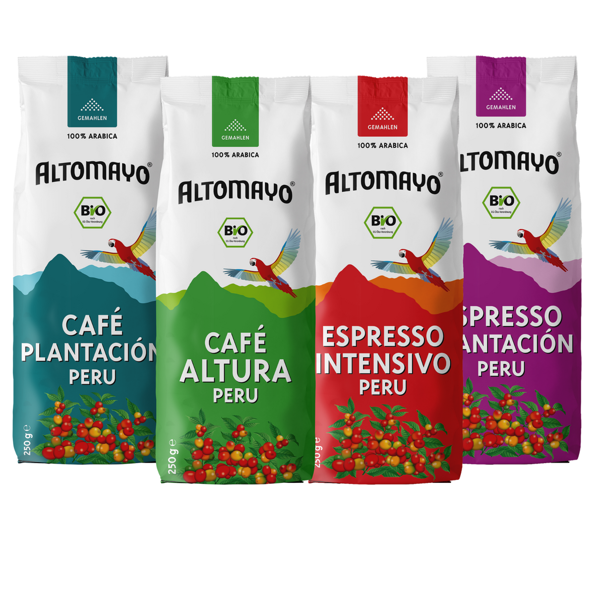 Probierset Espresso und Filterkaffee Peru, gemahlen, 250 g