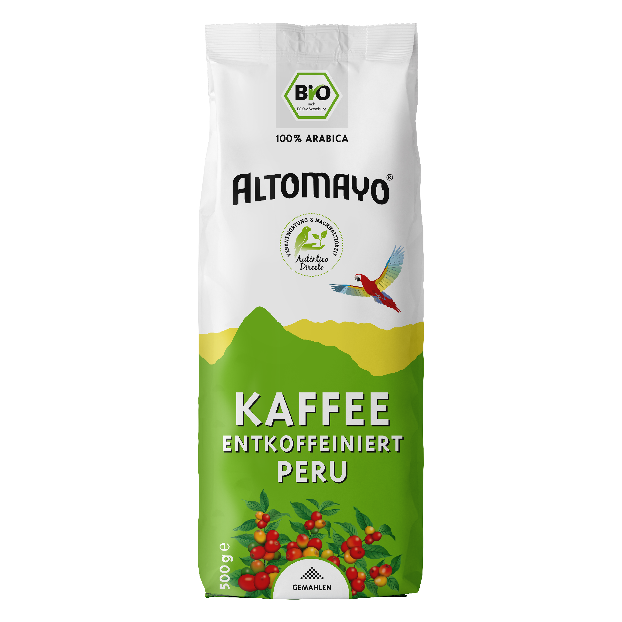 Bio Kaffee Entkoffeiniert, gemahlen, 500 g