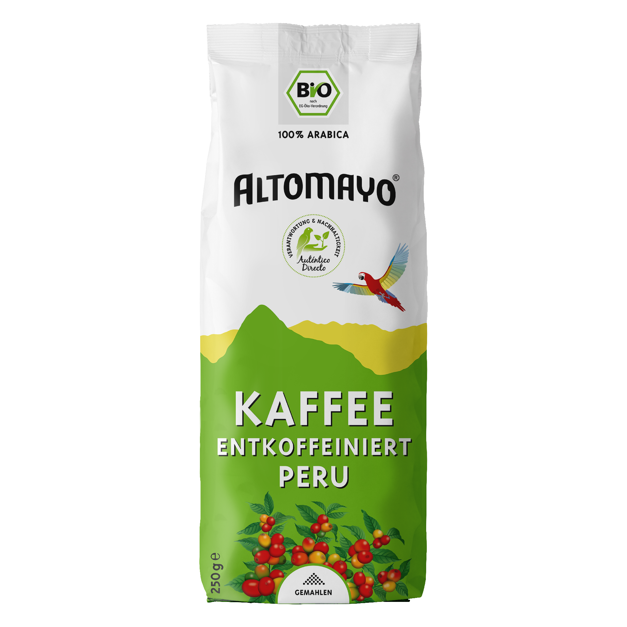 Bio Kaffee Entkoffeiniert, gemahlen, 250 g
