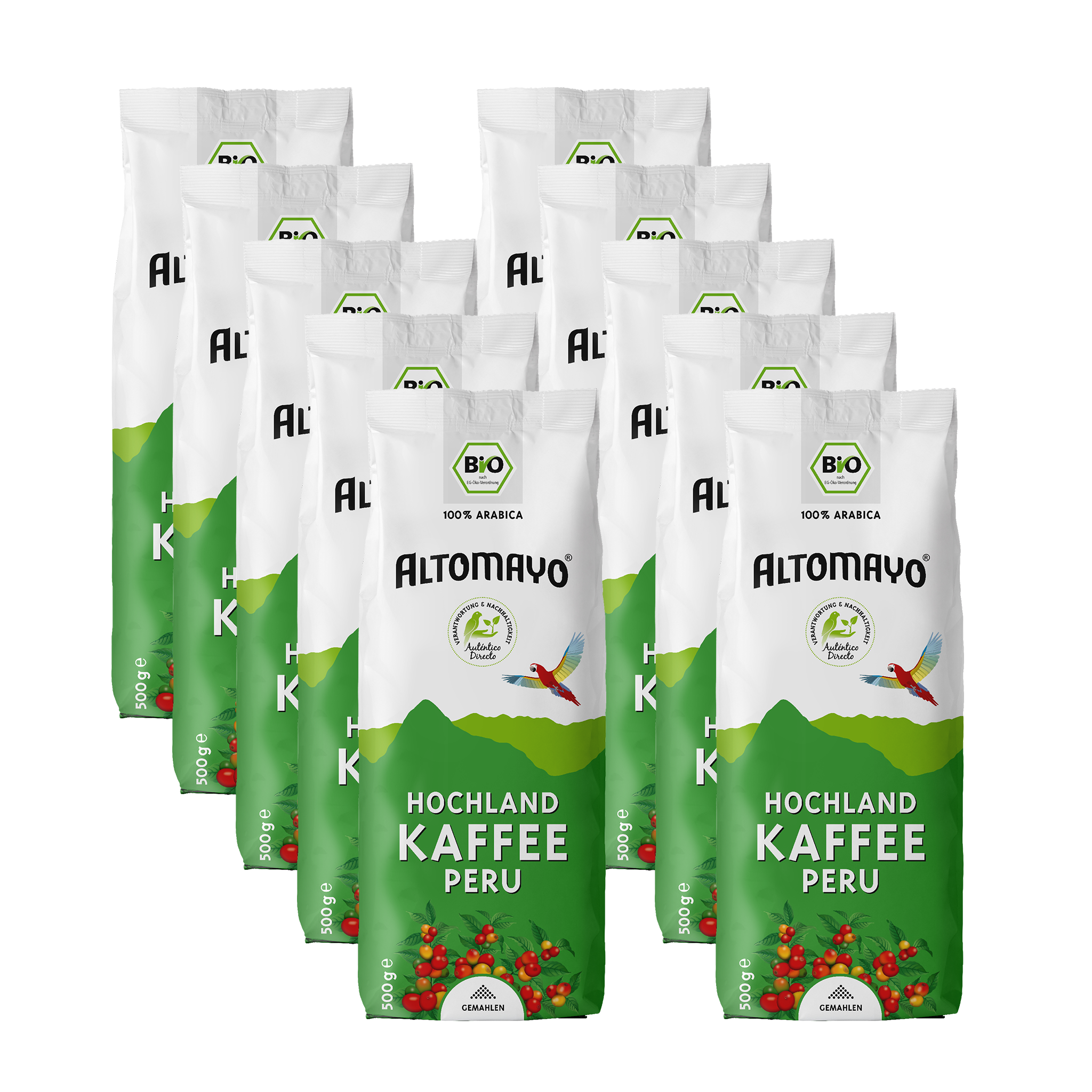 Bio Hochland Kaffee, gemahlen, 10 x 500 g