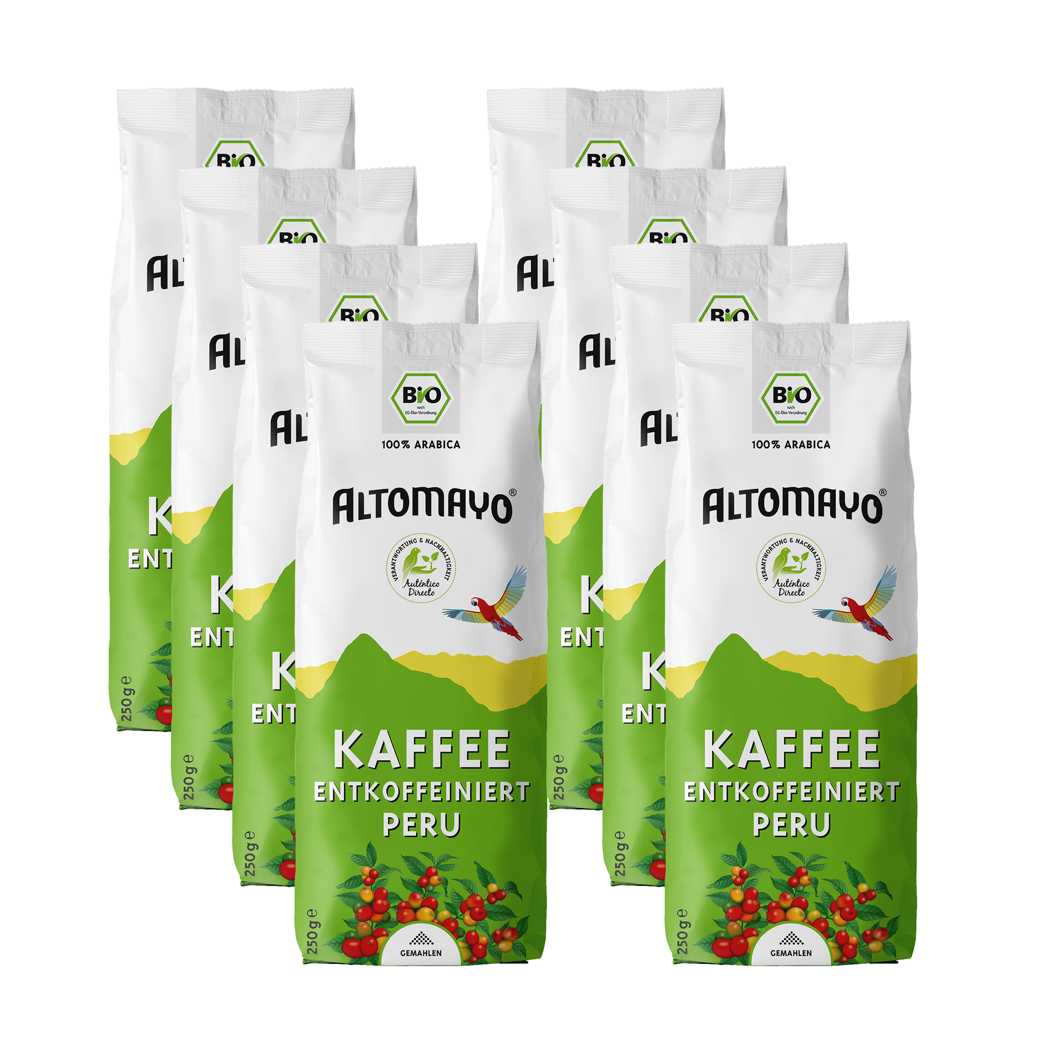 Organic Decaffeinated Coffee, ground, 8 x 250 g
