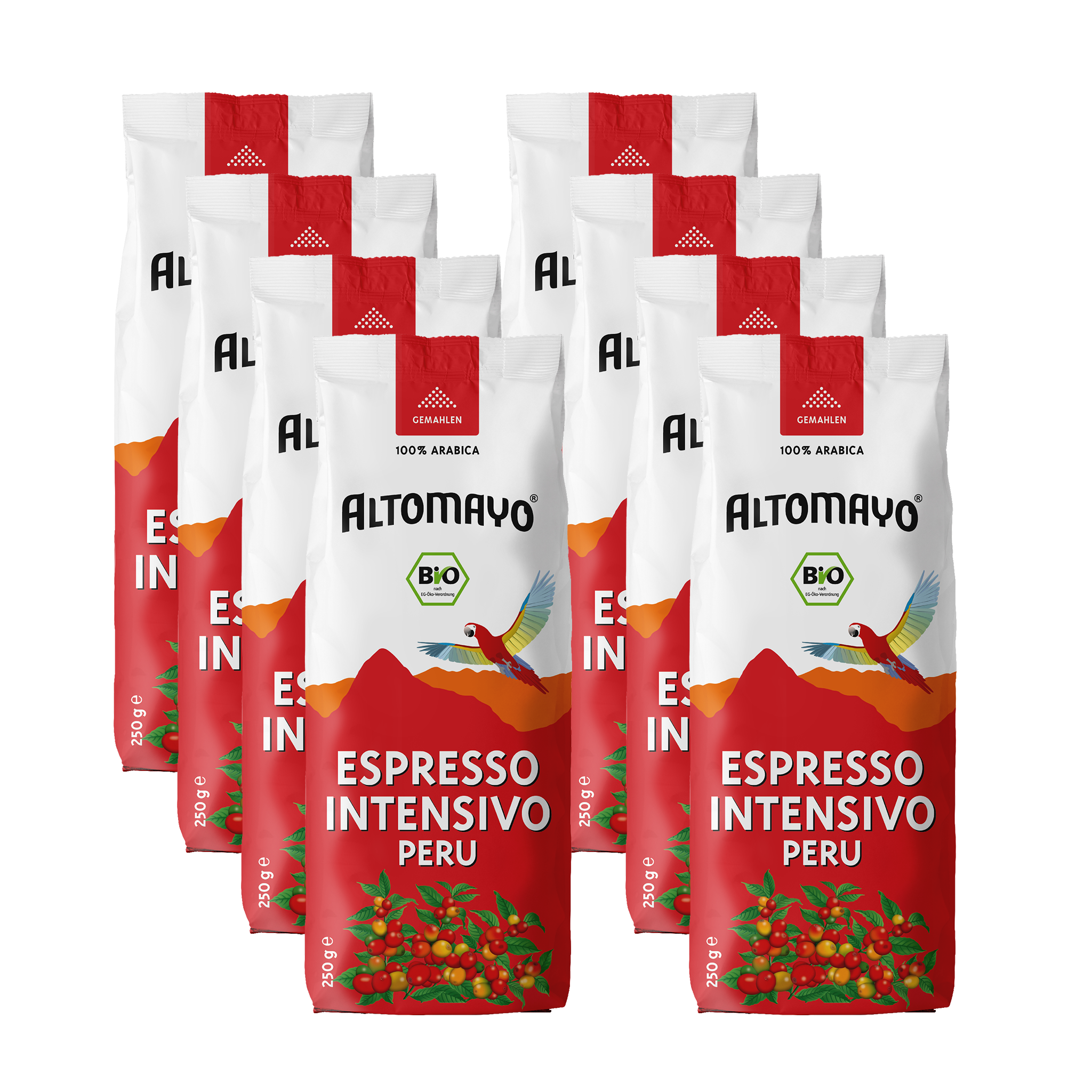 Organic Espresso Intensivo, ground, 8 x 250 g