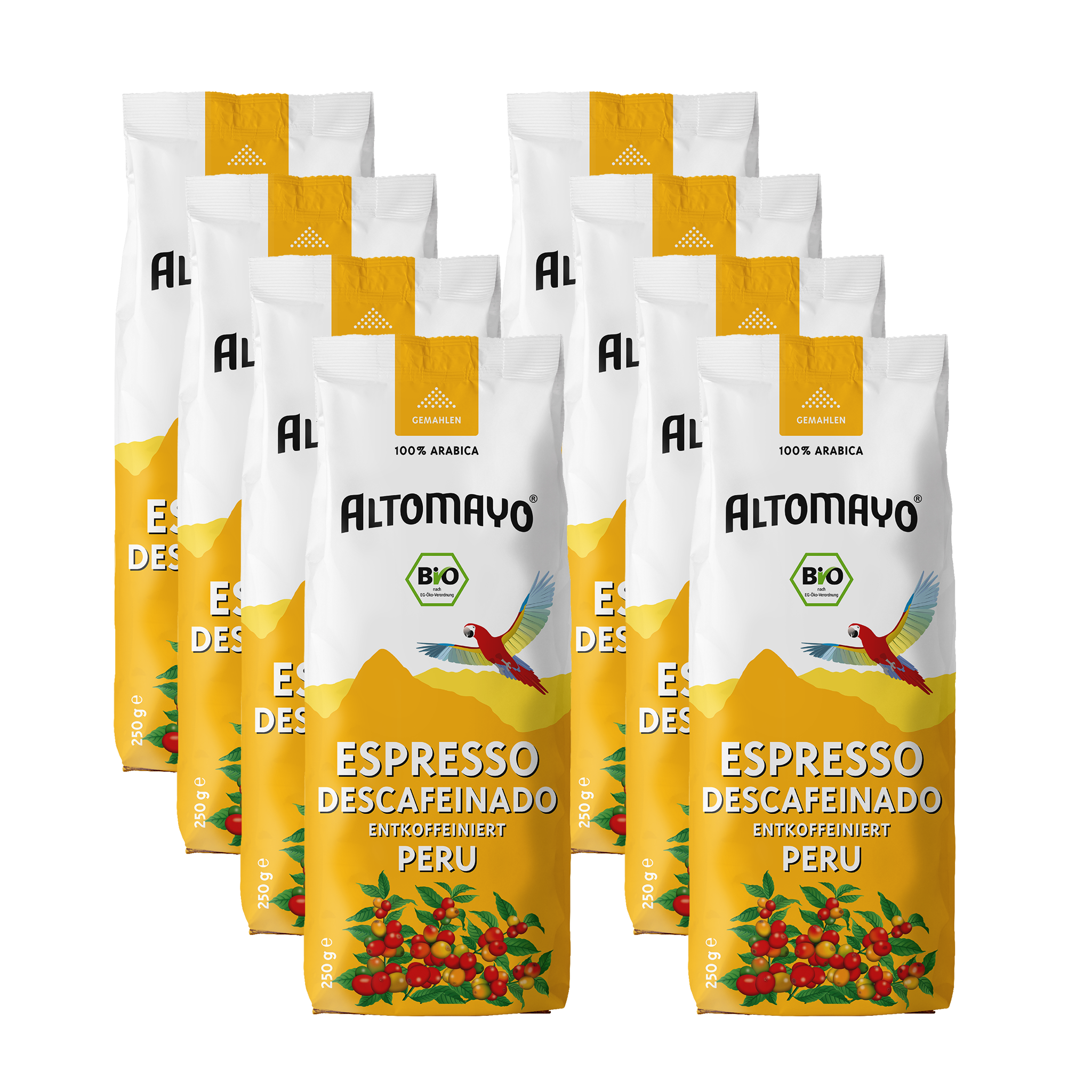 Organic Espresso Descafeinado Decaffeinated, ground, 8 x 250 g