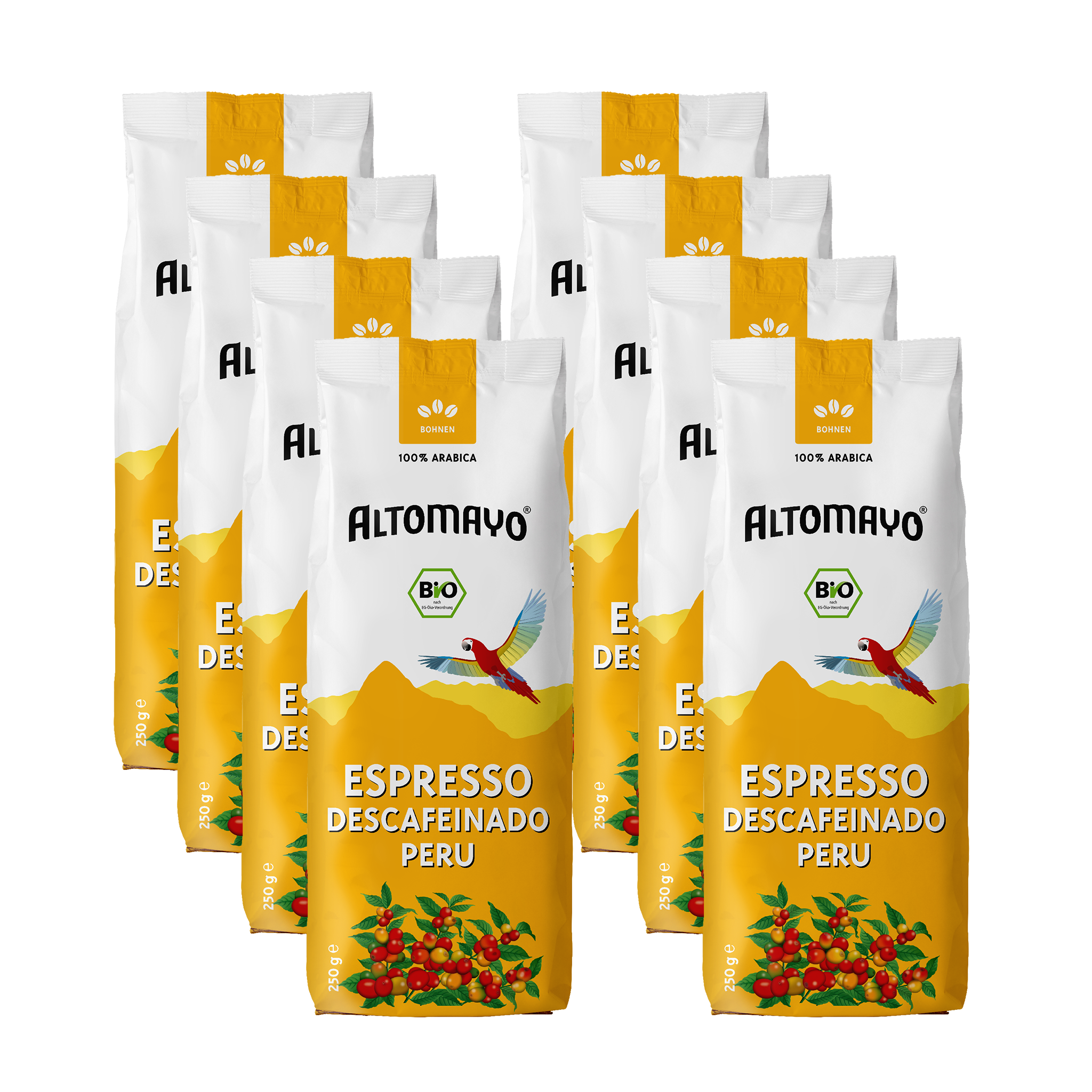 Organic Espresso Descafeinado Decaffeinated, Beans, 8 x 250 g