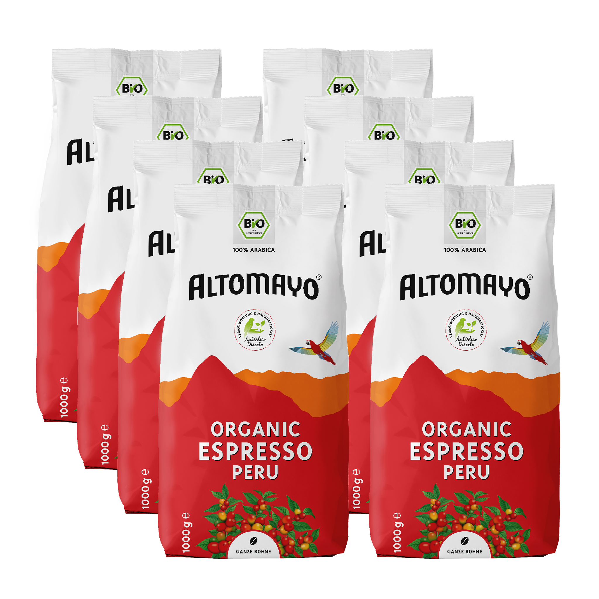 Organic Espresso, beans, 8 x 1000 g