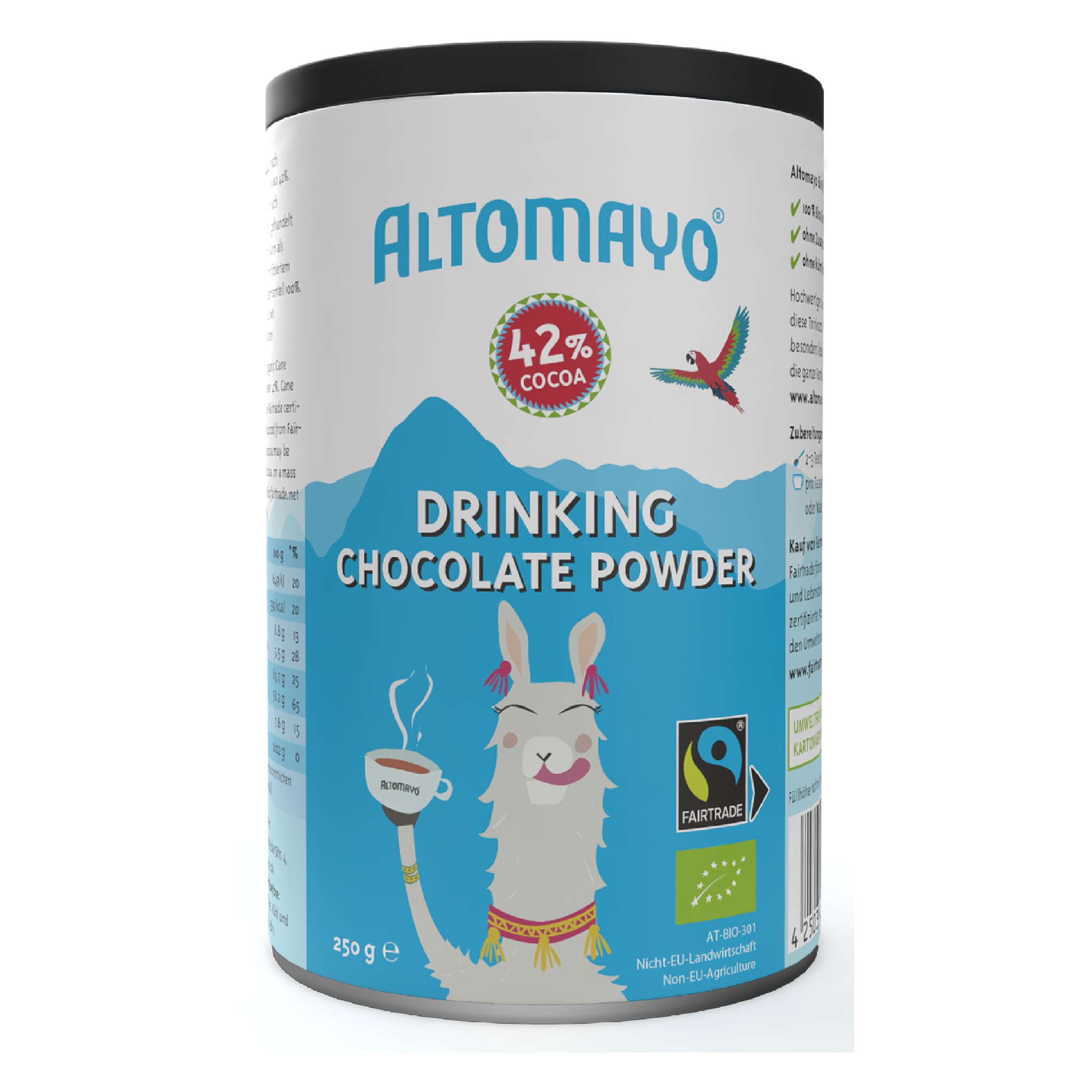 Organic Fairtrade Drinking Chocolate, Powder, 250 g