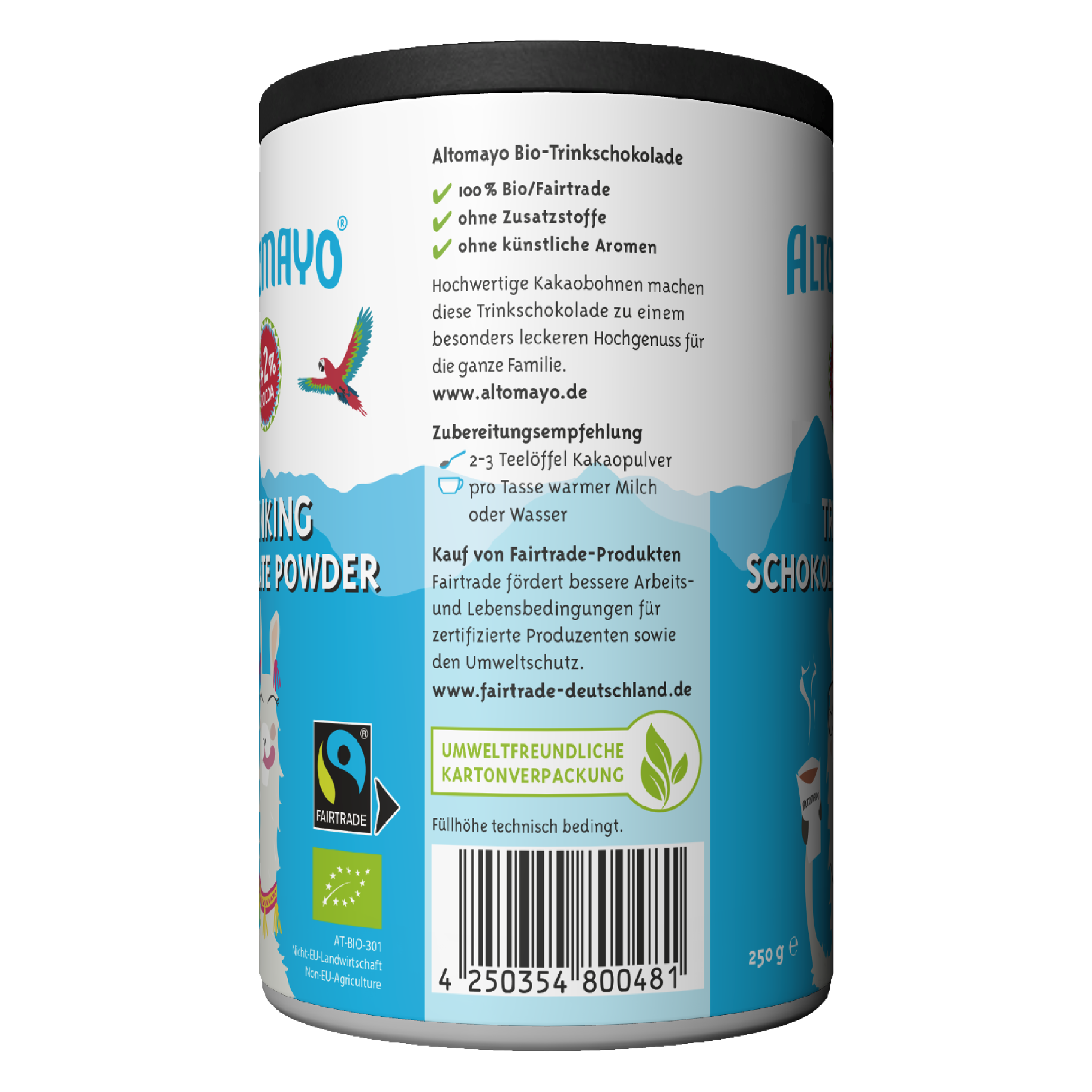 Organic Fairtrade Drinking Chocolate, Powder, 250 g