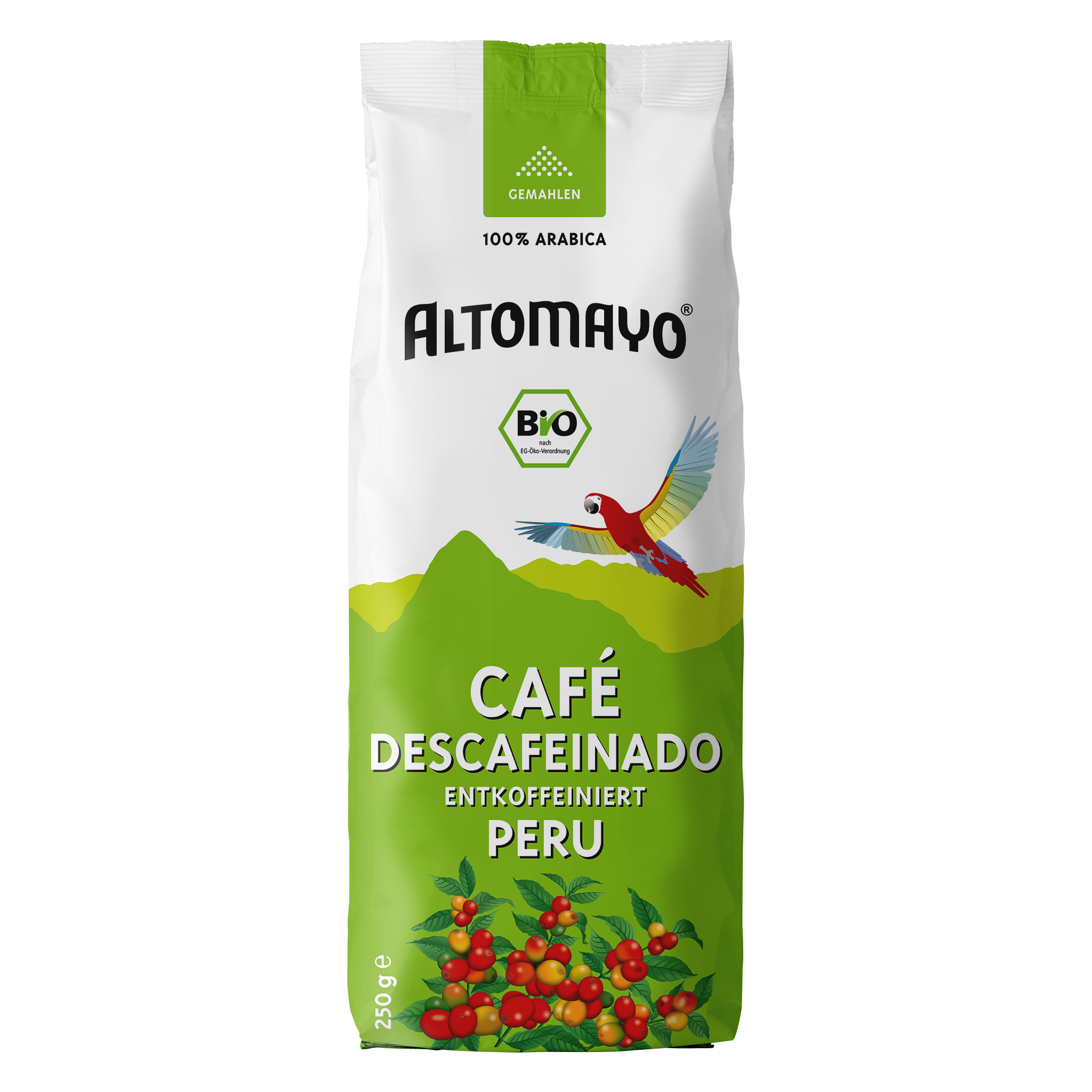 Bio Kaffee Entkoffeiniert, gemahlen, 250 g