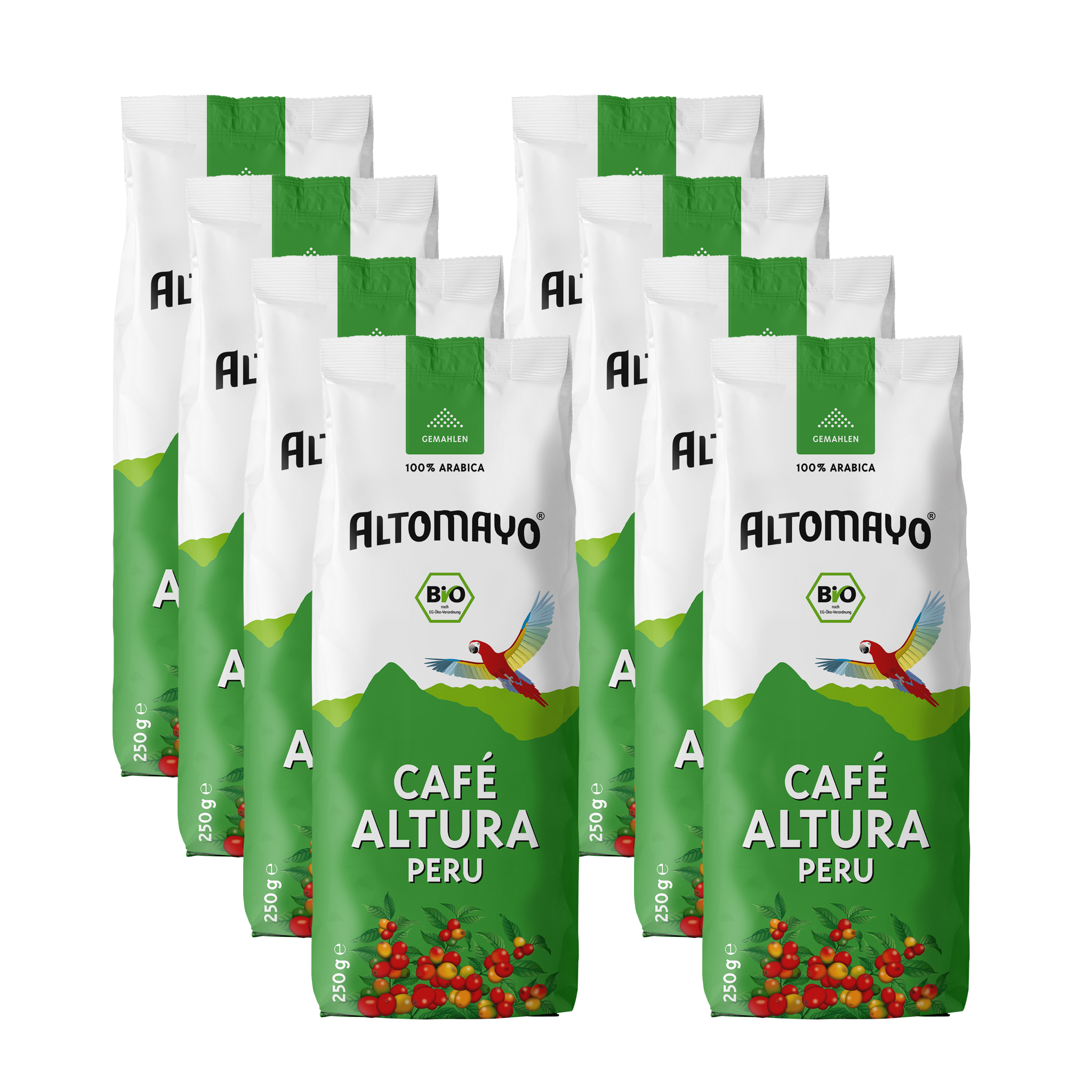 Café ecológico Altura Perú, molido, 8 x 250 g