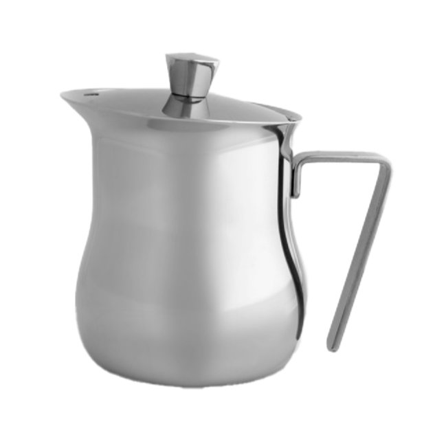 Milk jug with lid made of stainless steel, 0.6 l