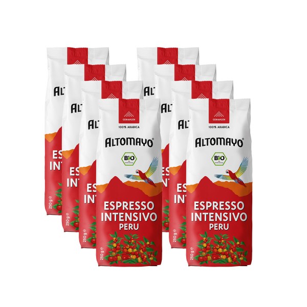 Bio Espresso Intensivo, gemahlen, 8 x 250 g Beutel