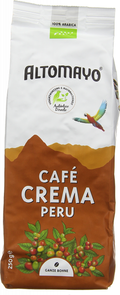 Bio Café Crema, Bohnen, 1 x 250 g Beutel