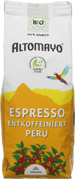 ALTOMAYO Espresso entkoffeiniert, gemahlen (250 g)